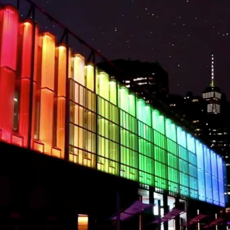 Lights at Pier 17 for Pride Week