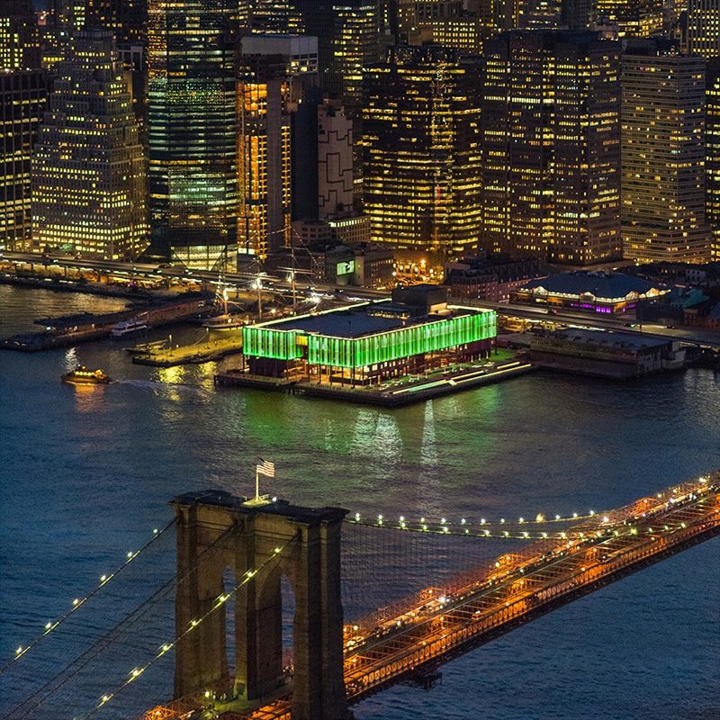 Lights at Pier 17 for Climate Week