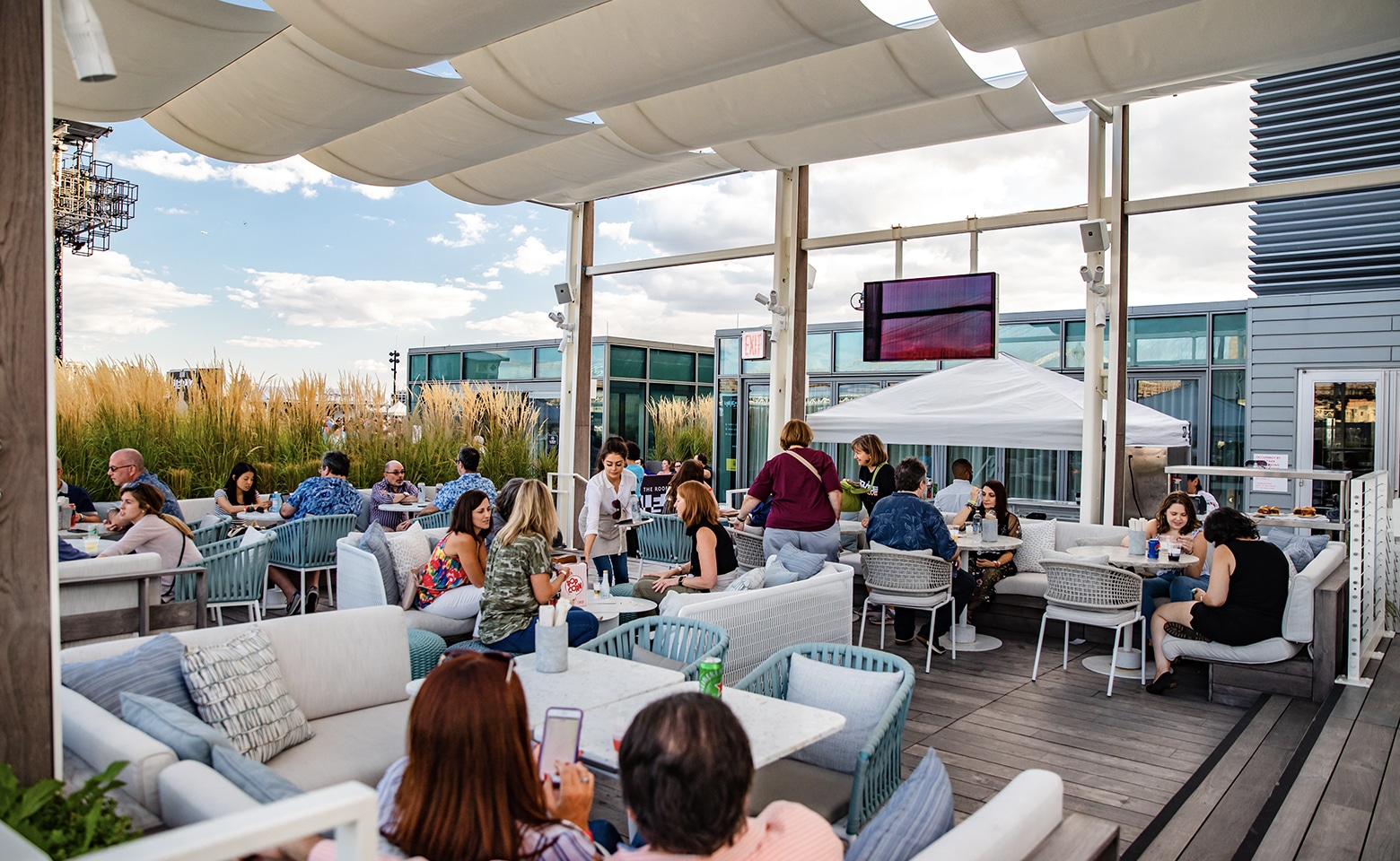 Premiere rooftop seating at Pier 17