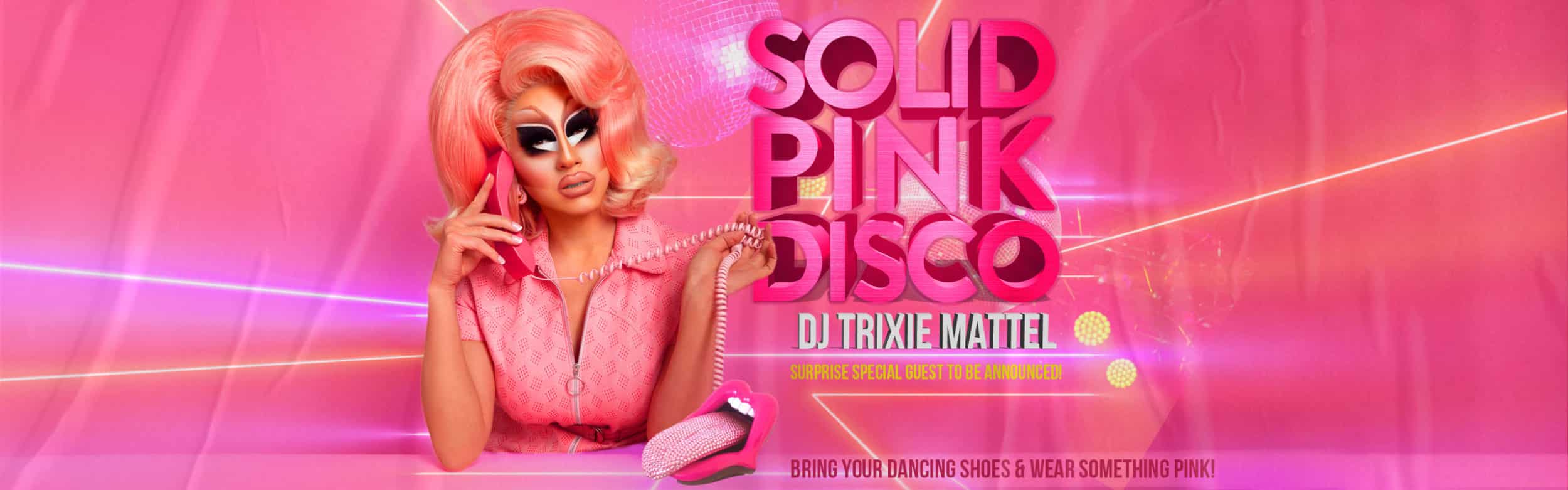 Solid Pink Disco with DJ Trixie